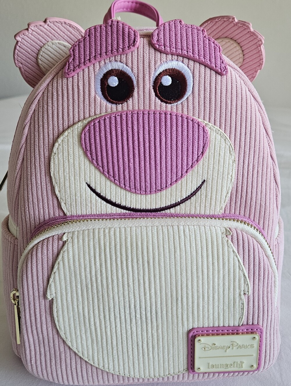 Disney Parks Loungefly Toy Story Lotso Pastel Corduroy Mini Backpack Scented New